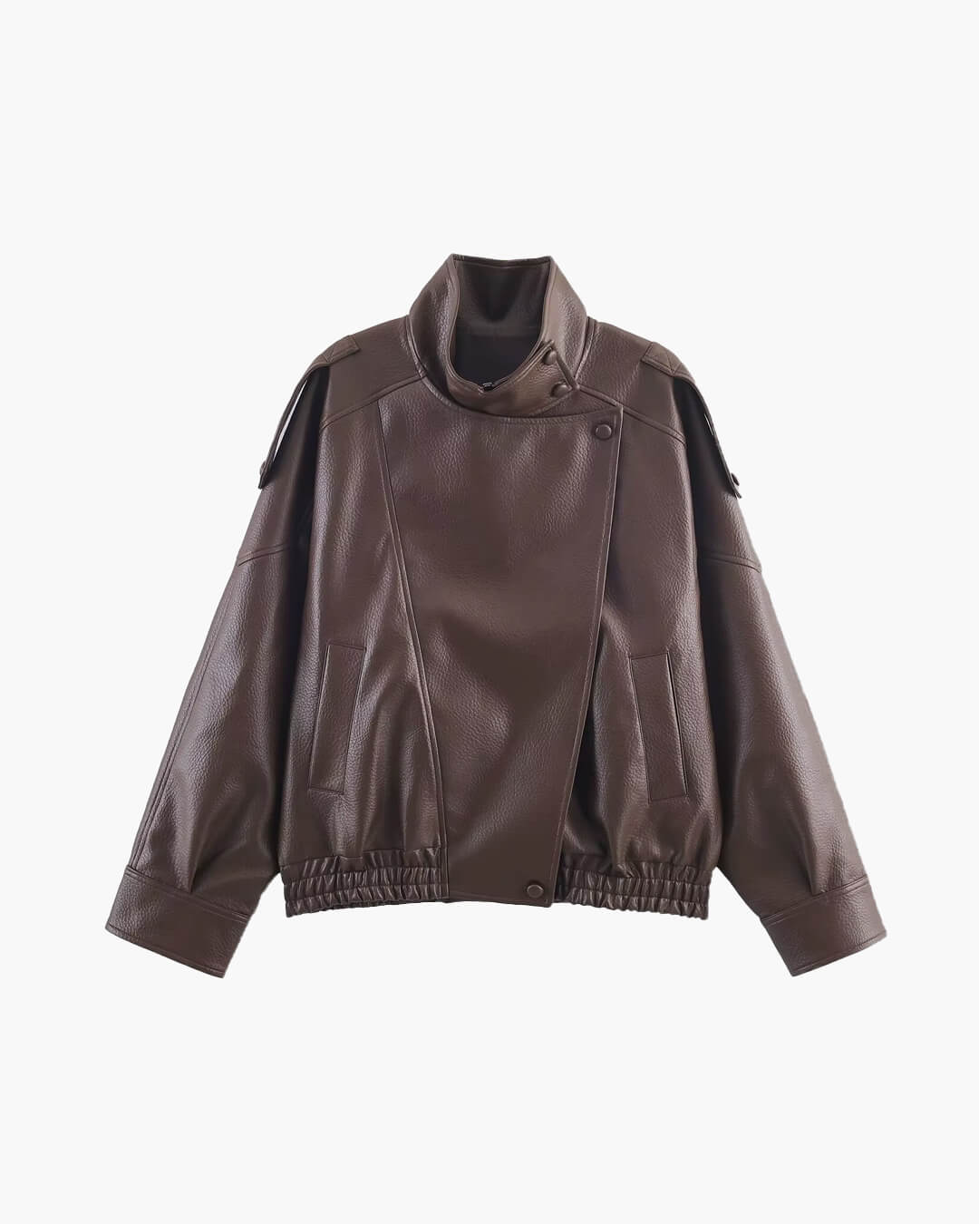 Veste en cuir asymétrique Carla