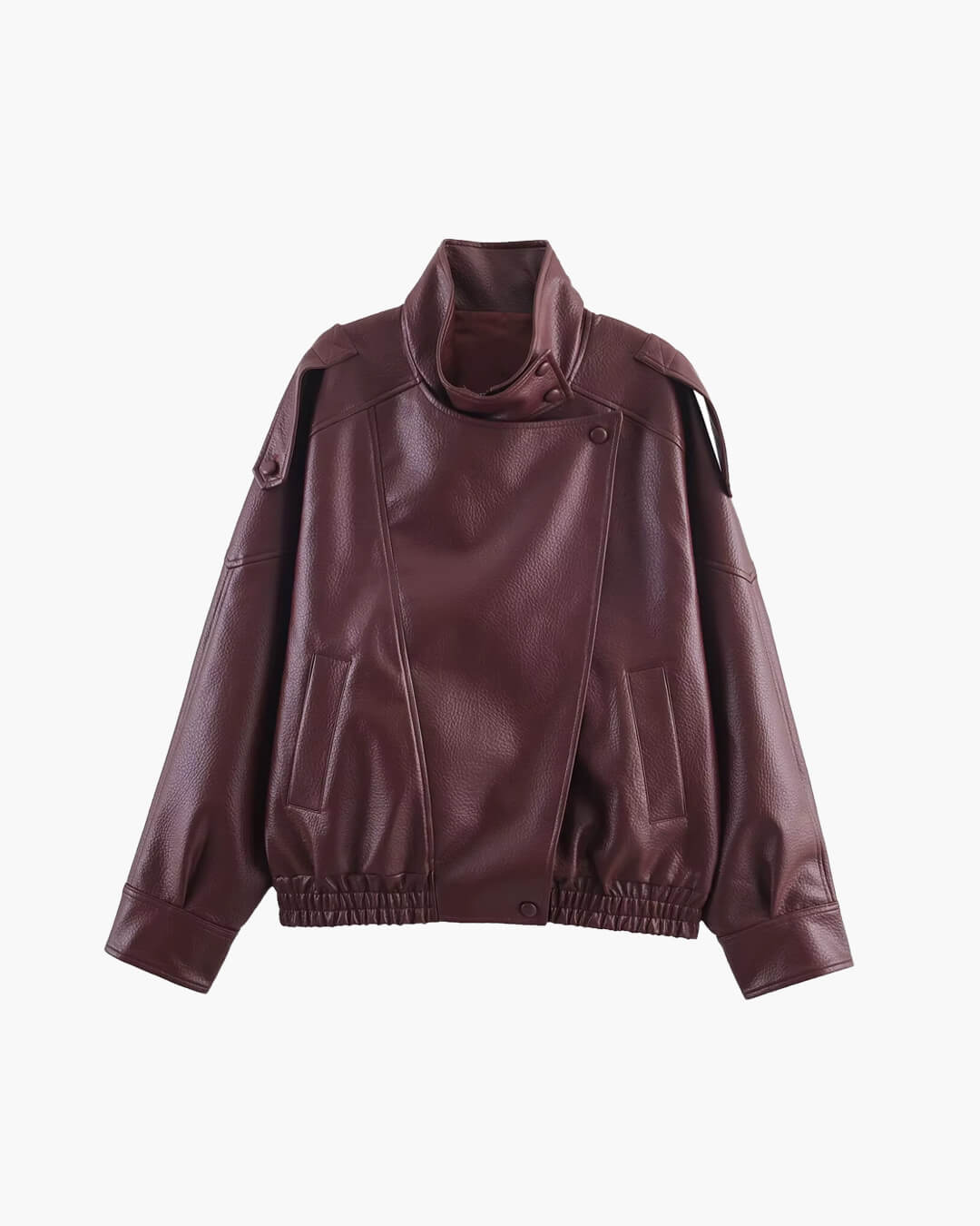 Veste en cuir asymétrique Carla